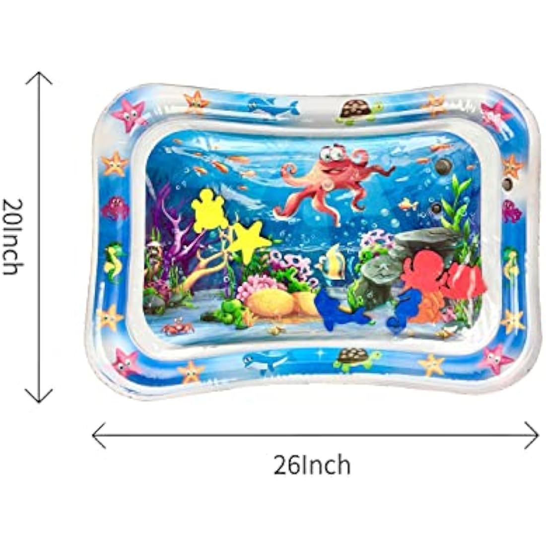 PandaEar 2 Pack Tummy Time Water Mat for Babies Toddlers, Inflatable Tummy Time Pillow Toys Baby Water Play Mats for Floor, Baby Sensory Water Mat for 3 6 9 Months Girls and Boys