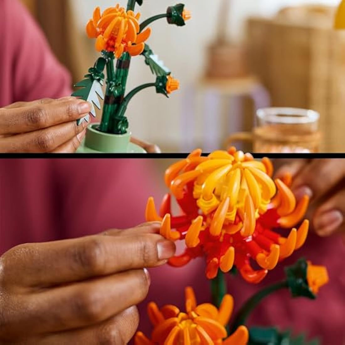 LEGO Botanicals Chrysanthemum Artificial Flower Building Set - Faux Plant Gift for Mothers - Creative Model Kit for Adults to Build - Home Office Decor from the Botanical Collection - 10368