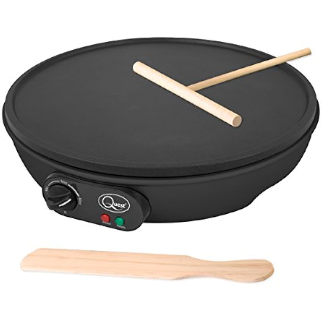 Quest Electric Pancake Maker & Crepe Maker | Extra Large Cooking Surface | Non Stick, Easy Clean Up | Includes Utensils | Perfect for Pancakes, Crepes, Omelettes, Chapati, Roti