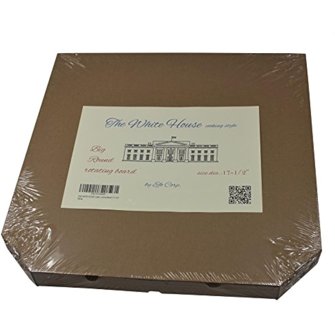 THE WHITE HOUSE Cooking Style Wooden Rotating Kitchen Board - Turntable Cake Stand, Pizza and Cheese Board, Party Serving Tray (17-1/2")
