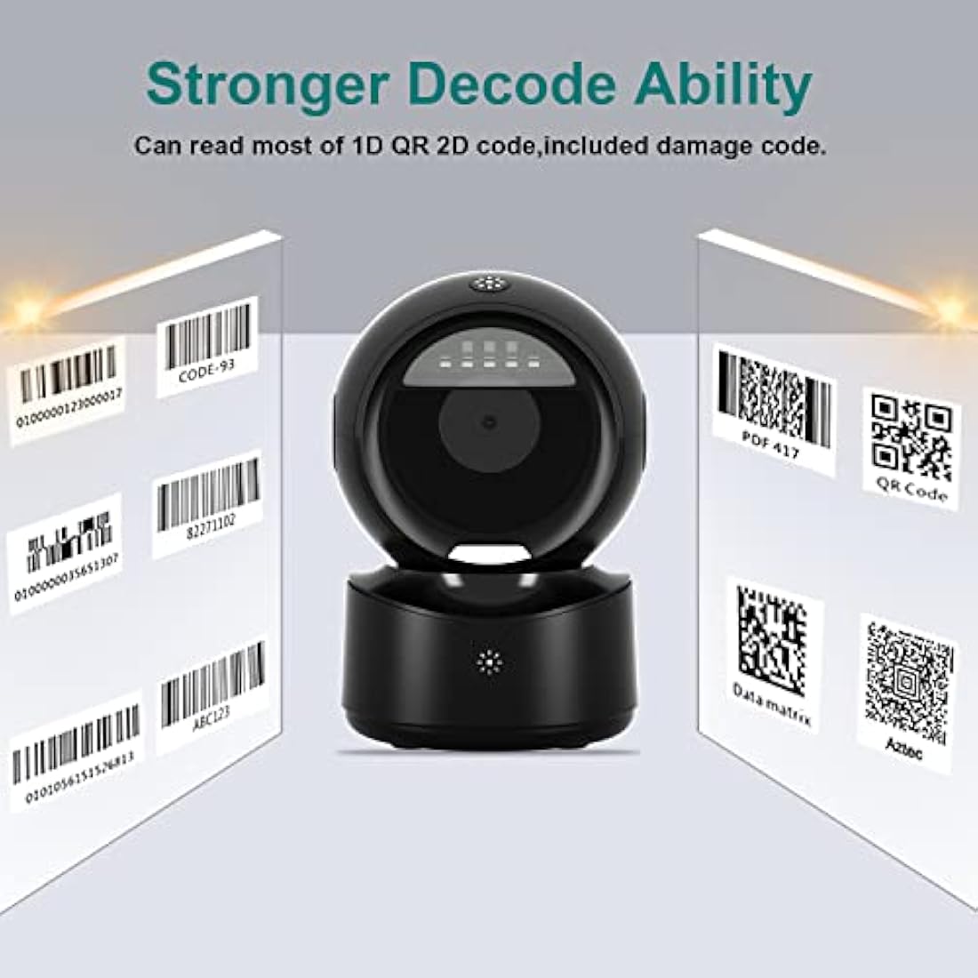NetumScan Automatic Omnidirectional Desktop Barcode Scanner, Hands-Free USB Wired QR Barcode Reader, 1D 2D Bar Code Image Sensing for Supermarket, Retail Store, Warehouse, Bookstore Pos System NSA5