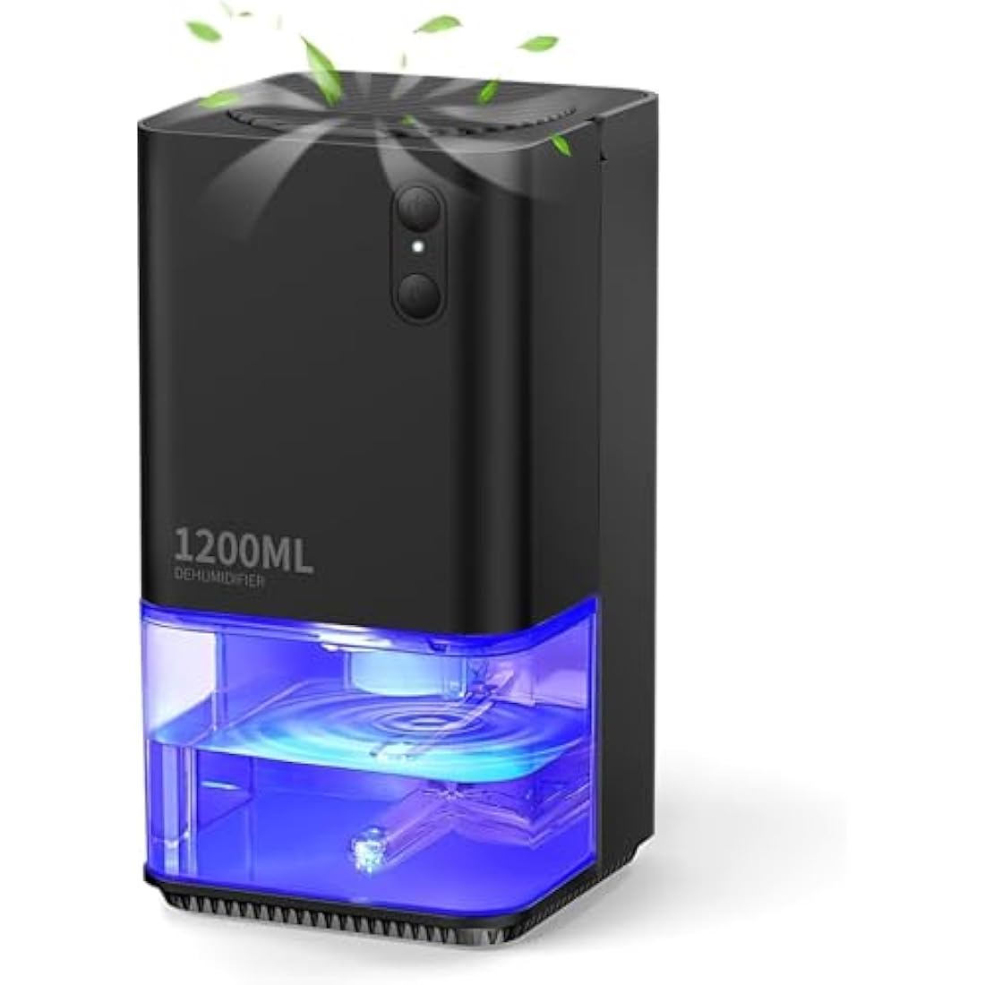 Dehumidifier for Home Damp, EasyAcc 1200ml Electric Dehumidifier with Ultra Quiet & Auto Shut off 7 Colorful LED Portable Mini for Wardrobe Bathroom Closet RV Bedroom Garage-Black