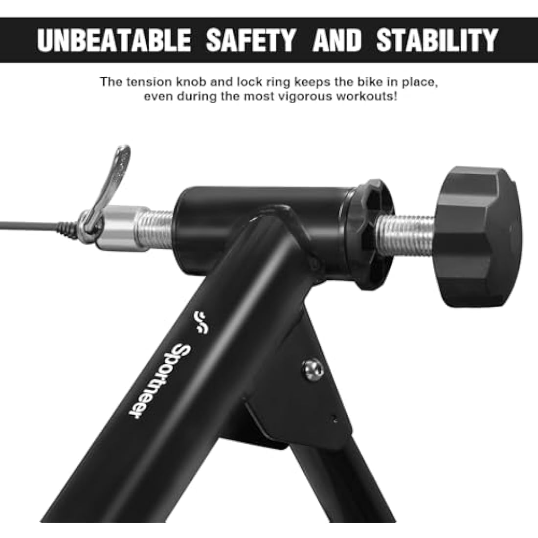 Sportneer Rollentrainer Fahrrad Fluid Bike Trainer Ständer, Indoor Fahrrad Training Stand Schwarz