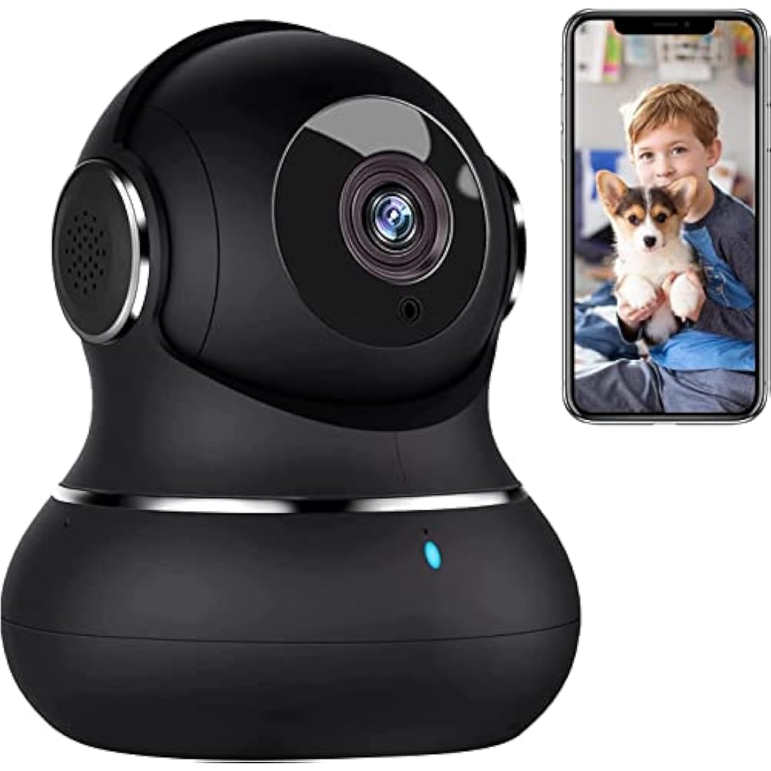 litokam Little elf Smart Camera, 2K Indoor Security Camera with 360° Motion Tracking, Pet Camera Night Vision, [2025 New] House Cameras for Pet/Nanny, WiFi Camera Two-Way Audio, Work with Alexa