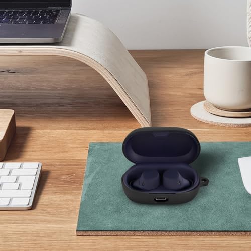 Geekria Silicone Case Cover Compatible with Jabra Elite 7 Pro, 7 Active True Wireless Earbuds, Protective Earphones Skin Cover with Keychain Hook, Charging Port Accessible