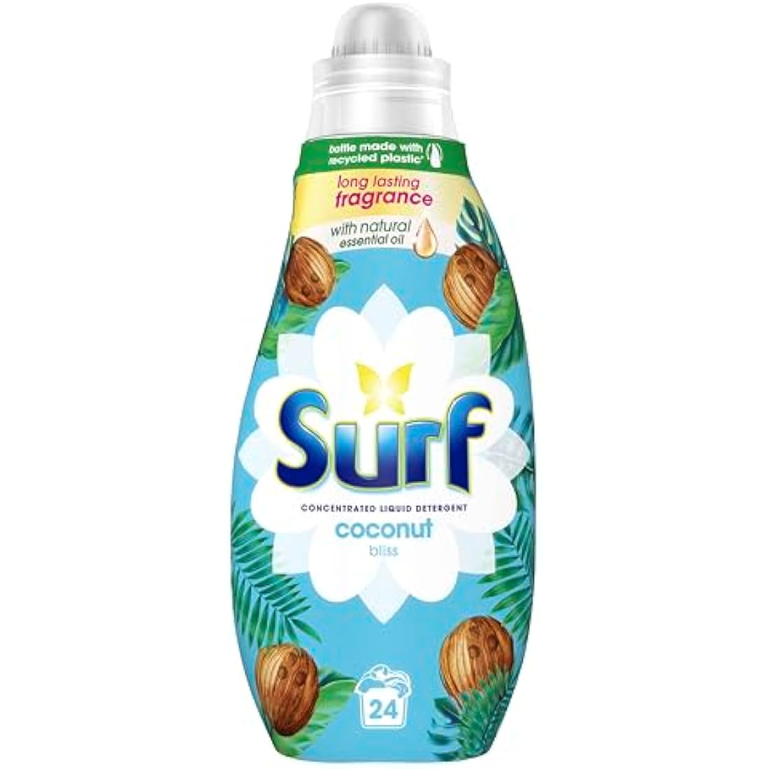 Surf Coconut Bliss Concentrated Liquid Laundry Detergent infused with natural essential oils for fresh and clean washing 8x 24 washes (192 washes)