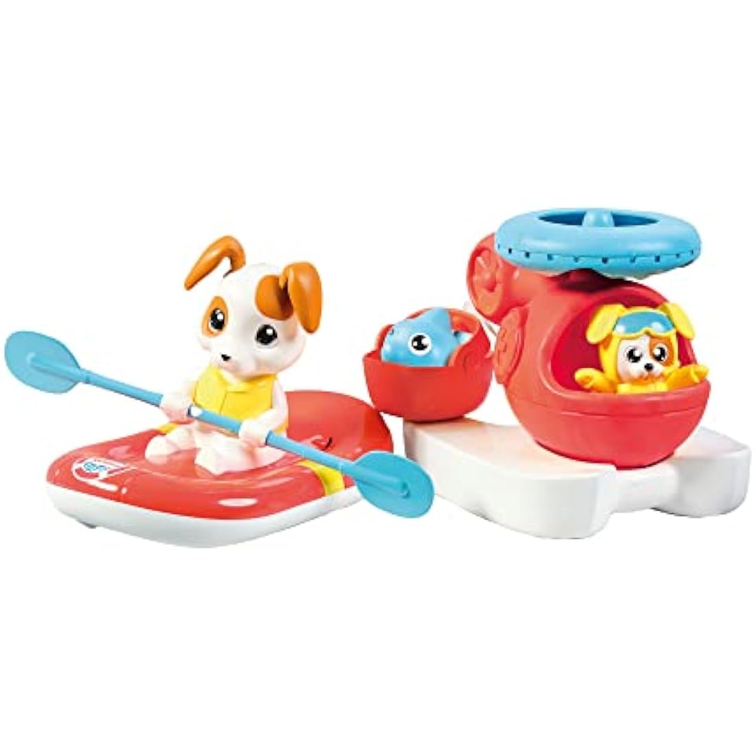 Toomies E73307C Tomy Sea Set Floating Helicopter and Rescue Raft Bundle – Water Spinning Rotor – Pilot Squirter – Baby Bath Toy & Pourer – Suitable from 12 Months