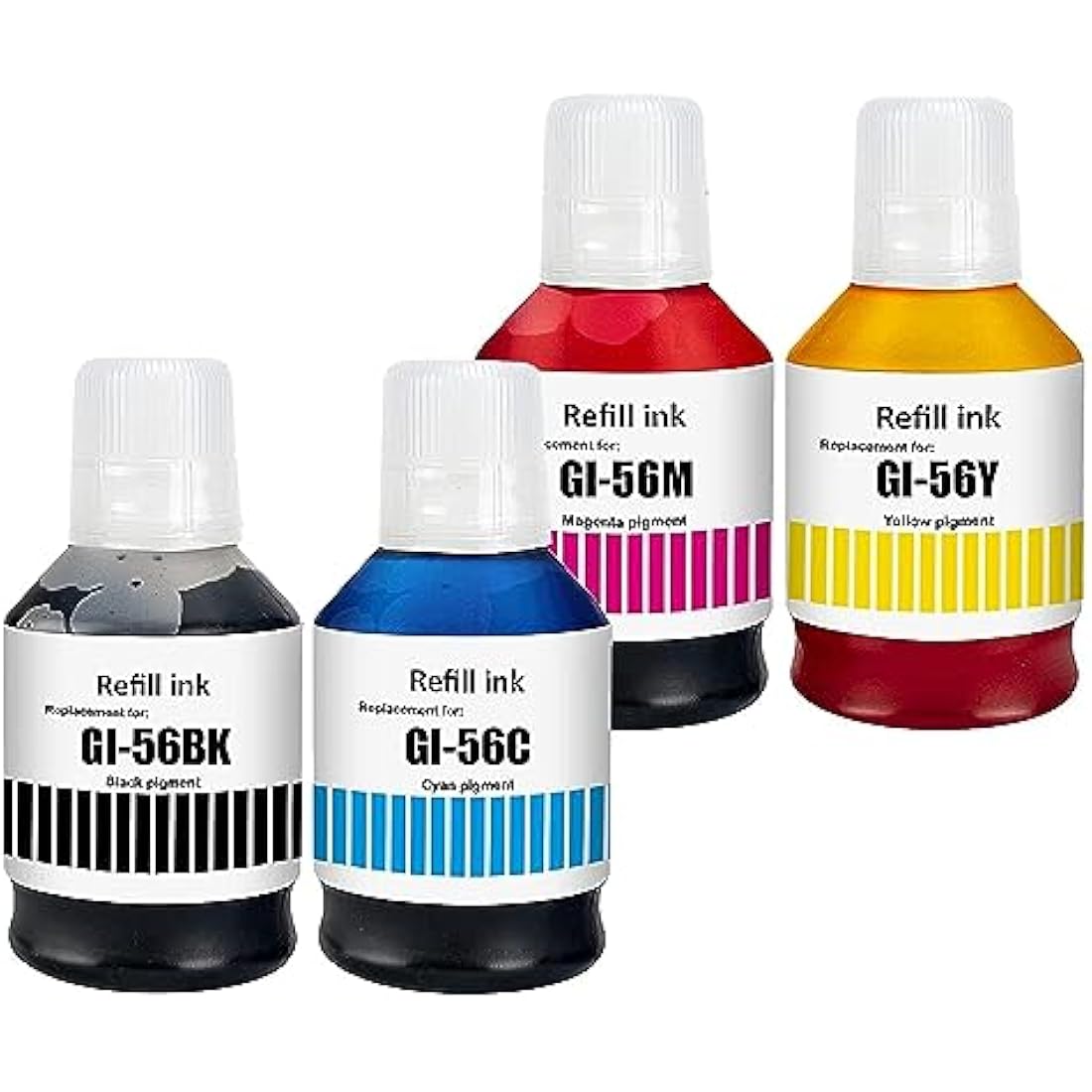 LAIPENG GI-56 GI56 Ink Refill Bottles Compatible with MAXIFY GX7050 GX6050 GX5050 GX4050 GX3050 GX5550 GX6550 Printer 4 Color Multipack (Black/Cyan/Magenta/Yellow)