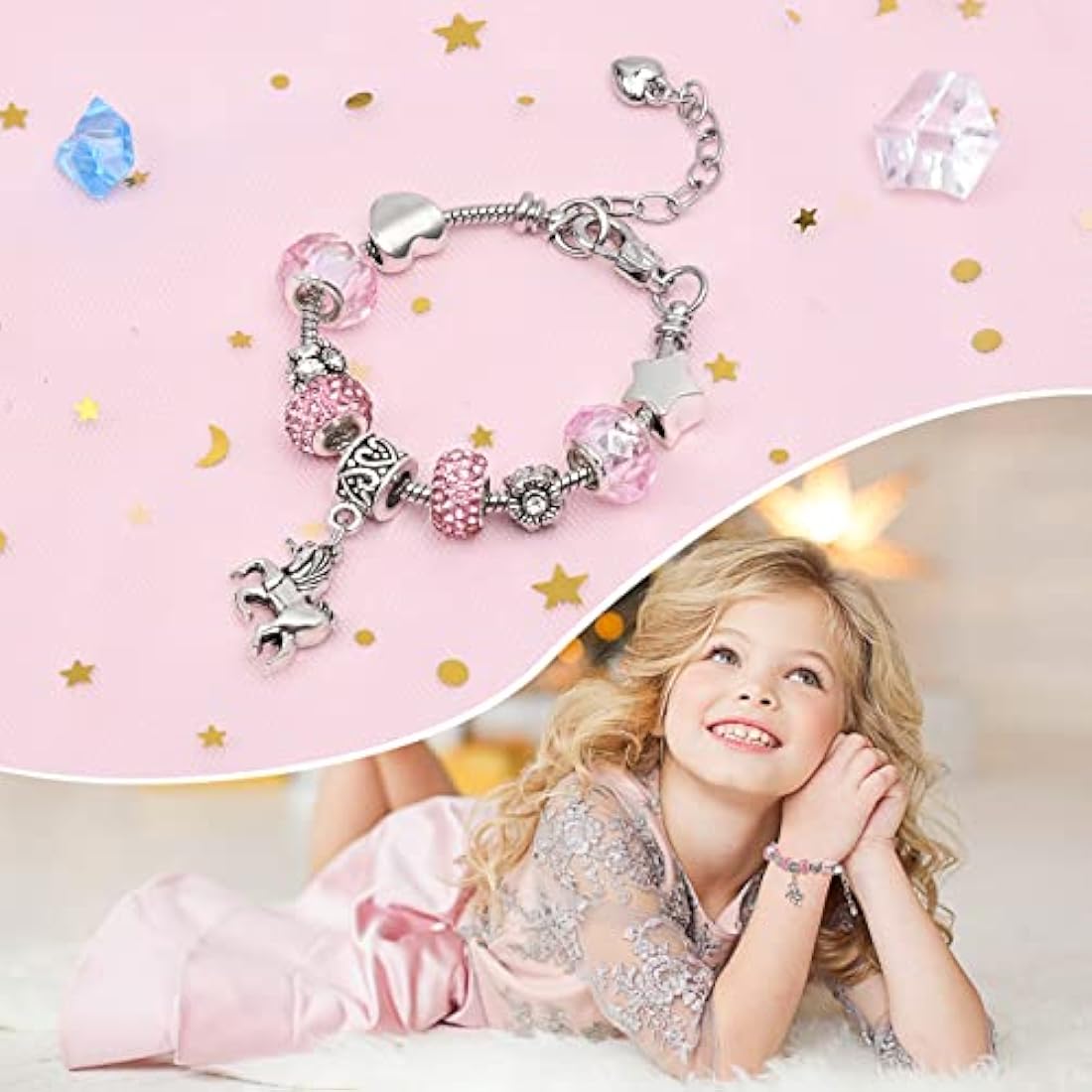 Latocos Unicorn Gifts for Girls Age 4 5 6 7 8 with Light Up Star Throw Pillow Plush Diary with Locks Pen Eye Mask Headband Water Bottle Bracelet Unicorn Toys Kids Birthday Christmas Stocking Fillers