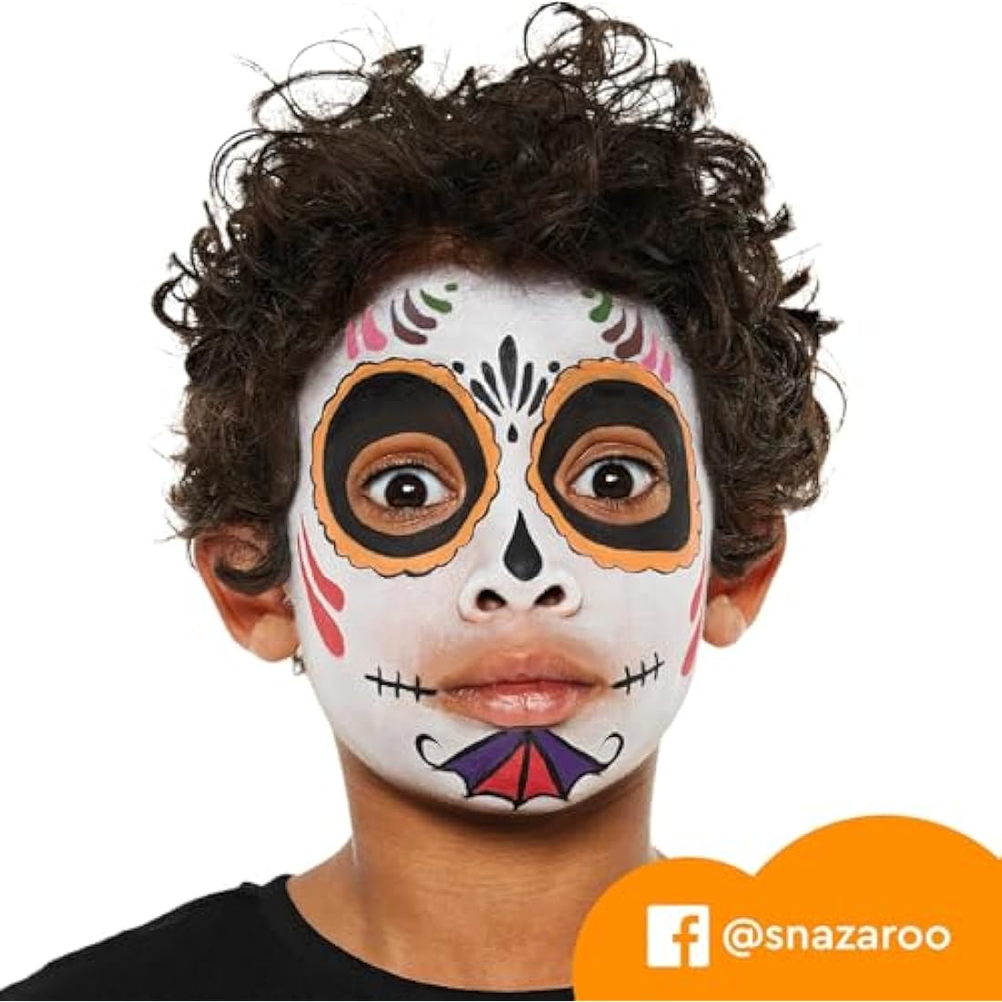 Snazaroo Face Paint Mini Starter Kit for Kids and Adults, 14 Pieces, 6 Colours, 1 Glitter Gel, Brushes, Sponges, Guide, Water Based, Easily Washable, Makeup, Body Painting