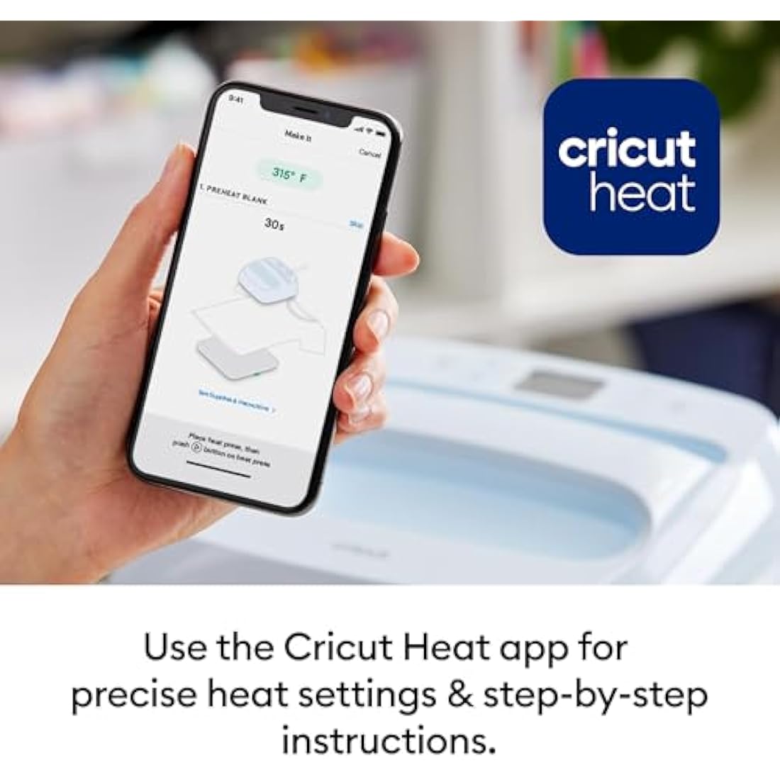 Cricut EasyPress 3| 22.5 cmx22.5 cm(9" x 9")Heat Plate|Heat Press for T-Shirts, Cushions and More|Use with Iron On Vinyl (HTV), Infusible Ink and Sublimation Products|Heats up to 205°C (400°F)Zen Blue