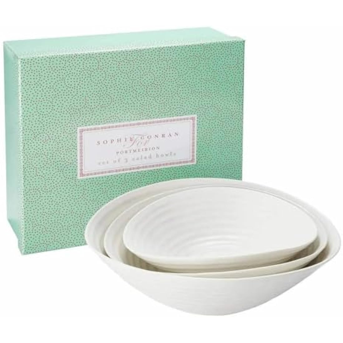 Portmeirion Home & Gifts CPW76819-X Salad Bowl, Porcelain, White, 11 x 33 x 11 cm