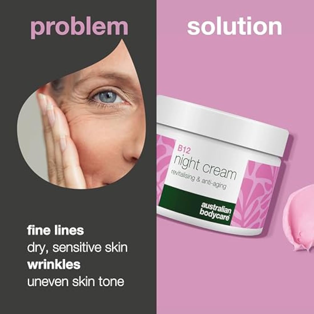 Night Cream with Vitamin B12 – For mature skin with wrinkles and uneven tone – With Vitamin B12, niacinamide, hyaluronic acid, and firming peptides