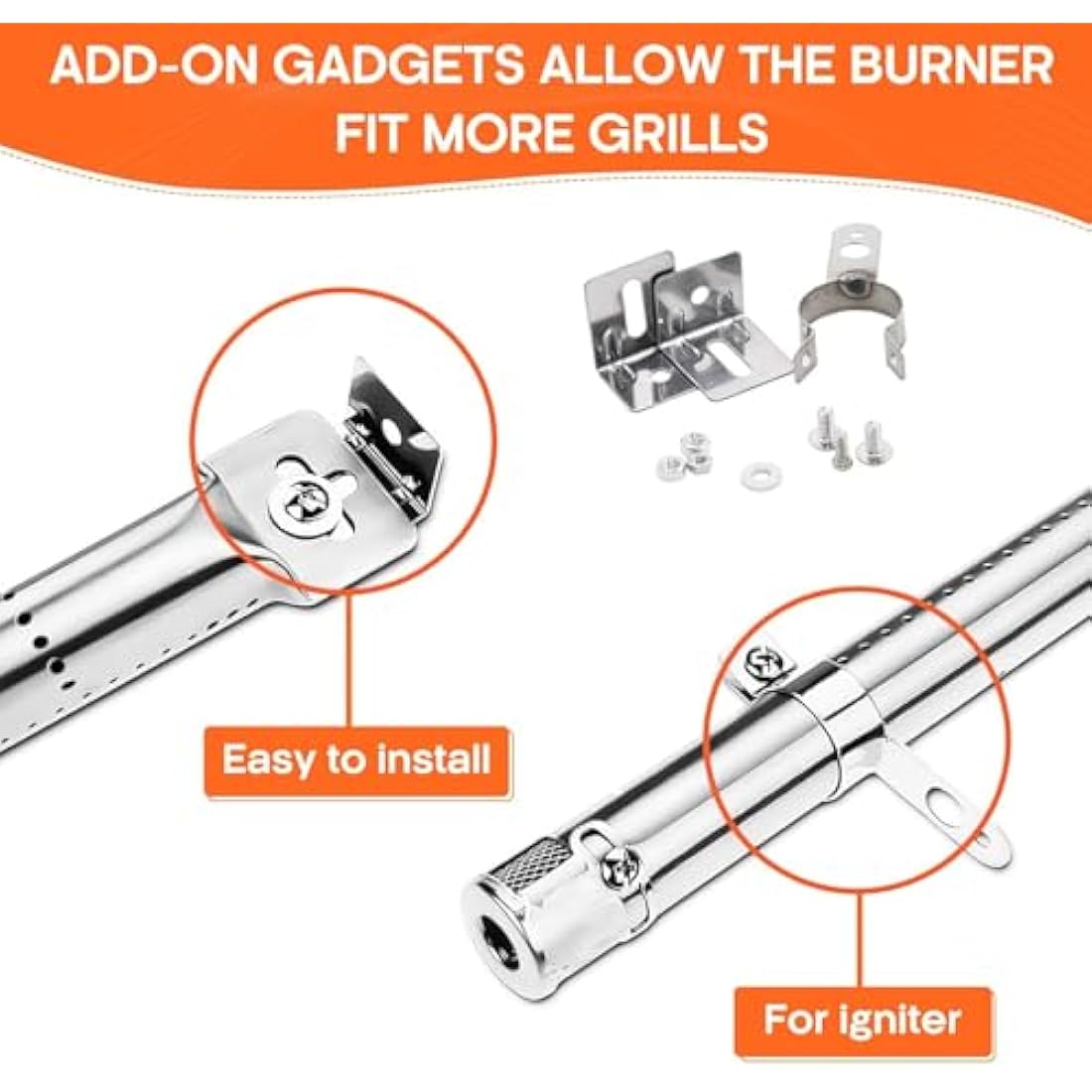 Denmay 31 to 45cm Universal Adjustable Burner for Outback, Blooma, Berkley, Jamie Olivier, Uniflame, Napoleon, Charbroil, CosmoGrill, Broil King, Landmann, Master Forge, Perfect Flame,Lowes, 3 Pack
