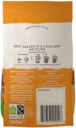 Taylors of Harrogate Flying Start Ground Coffee, 200 g (Pack of 6 - Total 1.2kg)