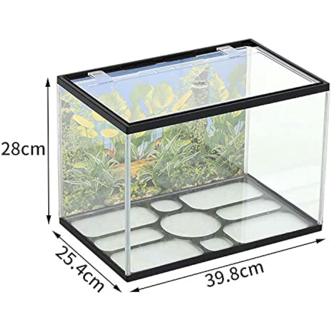 LED Glass Aquarium Fish Tank Starter Kit With Fish Net, Led Light and Air Pump Filter (26L)