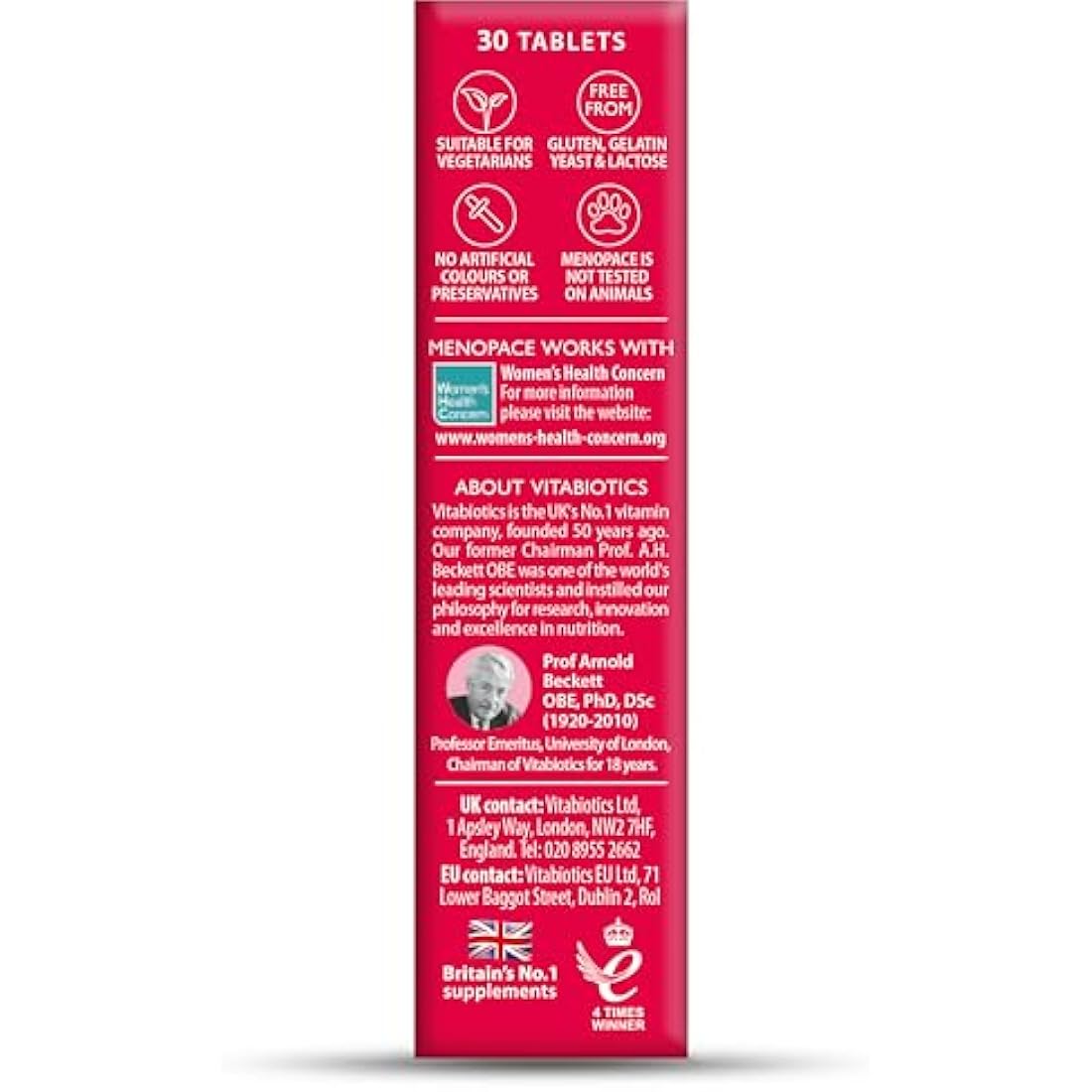 Menopace Original - No. 1 Menopause Supplement for Women. by Vitabiotics. 30-Day Vitamin Perimenopause formula - Pack of 1 , 30 Tablet