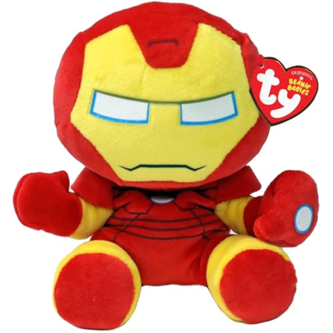 TY Iron Man Marvel Avengers Beanie Babies Regular, Licensed Beanie Baby Soft Plush Toy, Collectible Cuddly Stuffed Teddy