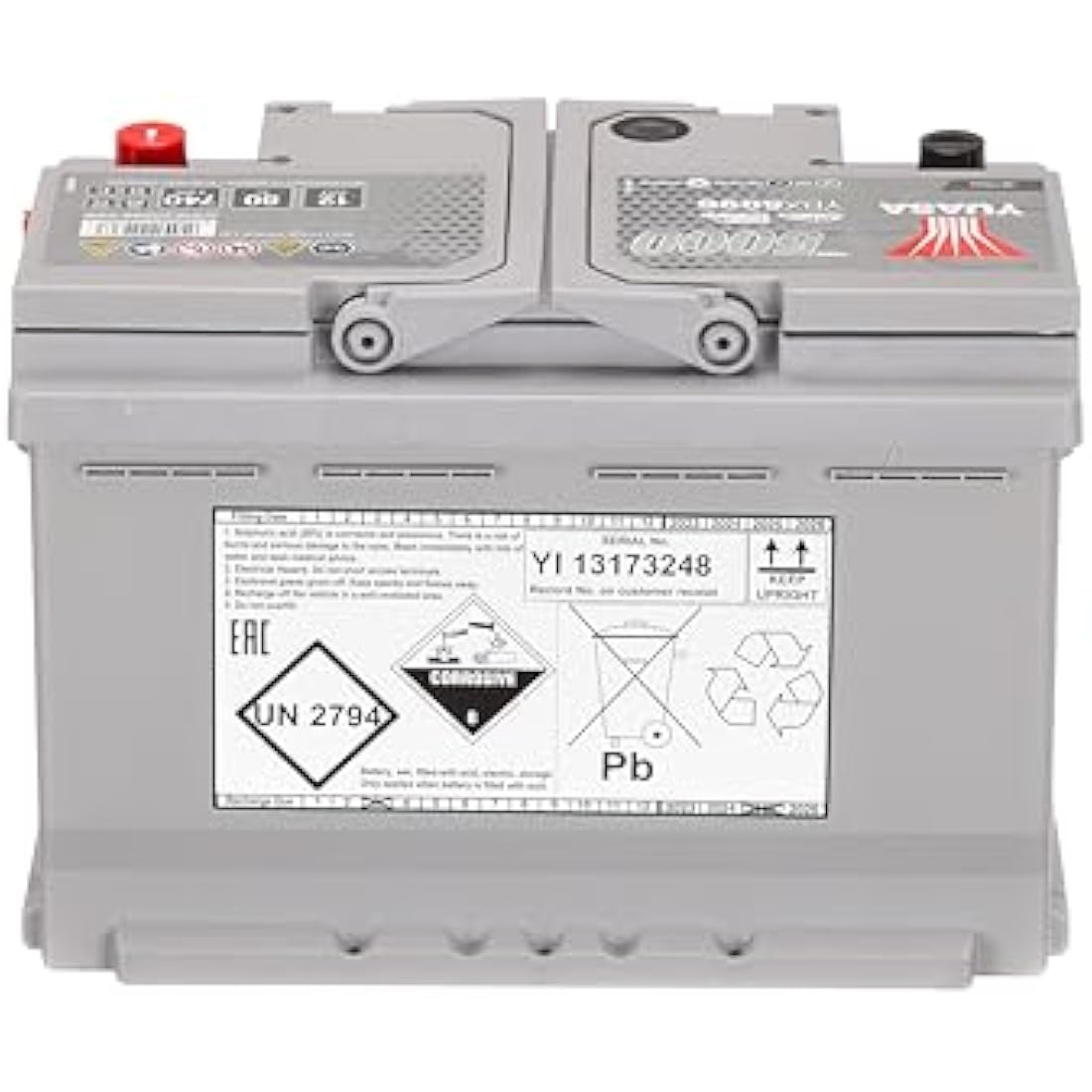 Yuasa YBX5096 12V 80Ah 740CCA Silver High Performance Sealed Maintenance Free Car Battery