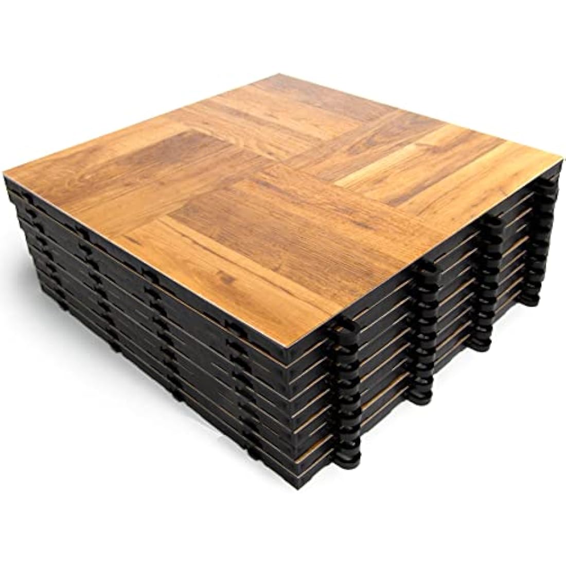 SnapFloors 3X3OAKFLOOR Modular Dance Floor Kit (3' x 3'), Oak, 21 Piece