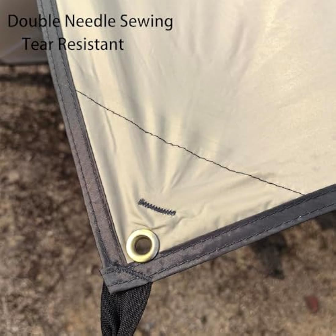 HIDEWALKER Camping Tarp Shelter 3x3m 3x4m 3x5m Lightweight Tent Tarpaulin Waterproof Tent Awning Canopy Basha Sunshade for Hiking Backpacking (Khaki, 4x4m)