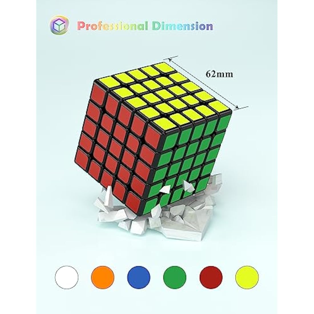 ROXENDA Speed Cube, Original Speed Cube Super-Durable Sticker with Vivid Colors (5x5x5)