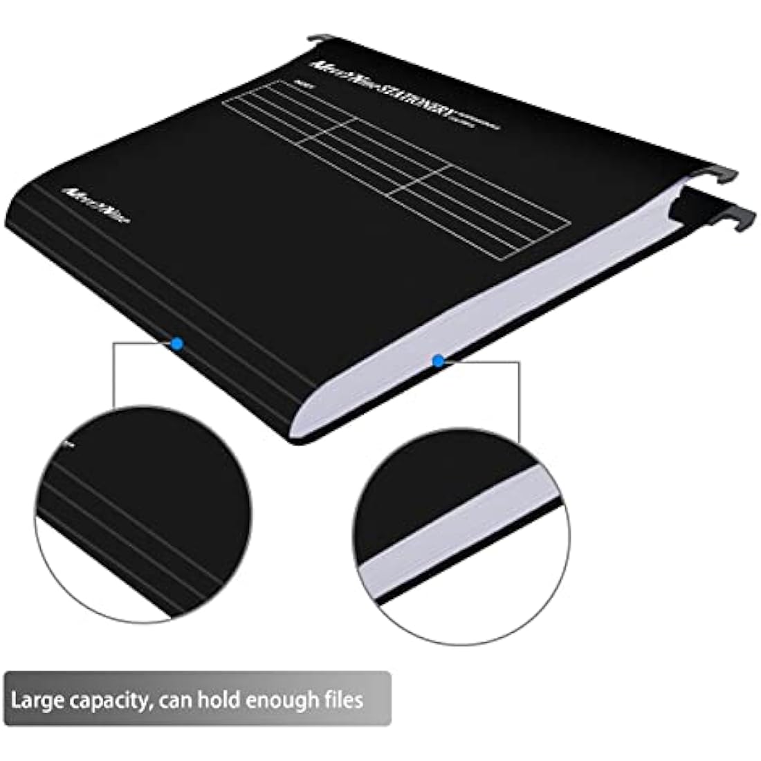 Suspension Files, MerryNine 15PCS Polypropylene Filing Cabinet Suspension Files with Tabs and Card Inserts for School Home Work Office Organization **Check Size Before Ordering**(Black, A4)