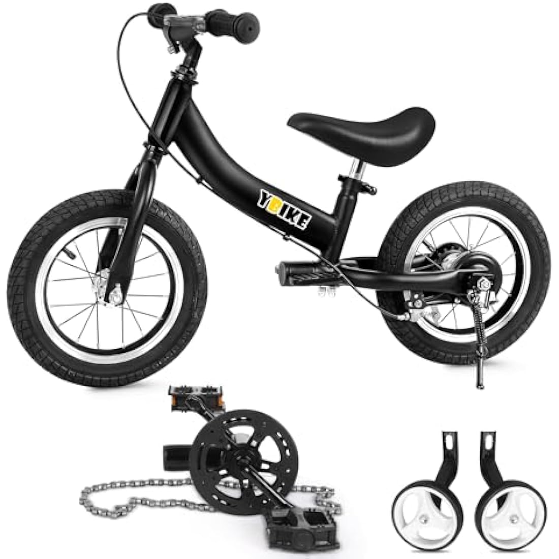 YBIKE Balance Bike 2 in 1,The Dual Use of a kids' Balance Bikes and Kids Bike, for 2 3 4 5 6 7 Years Old -12 14 16 Inches with Training Theory, Brake, Pedal