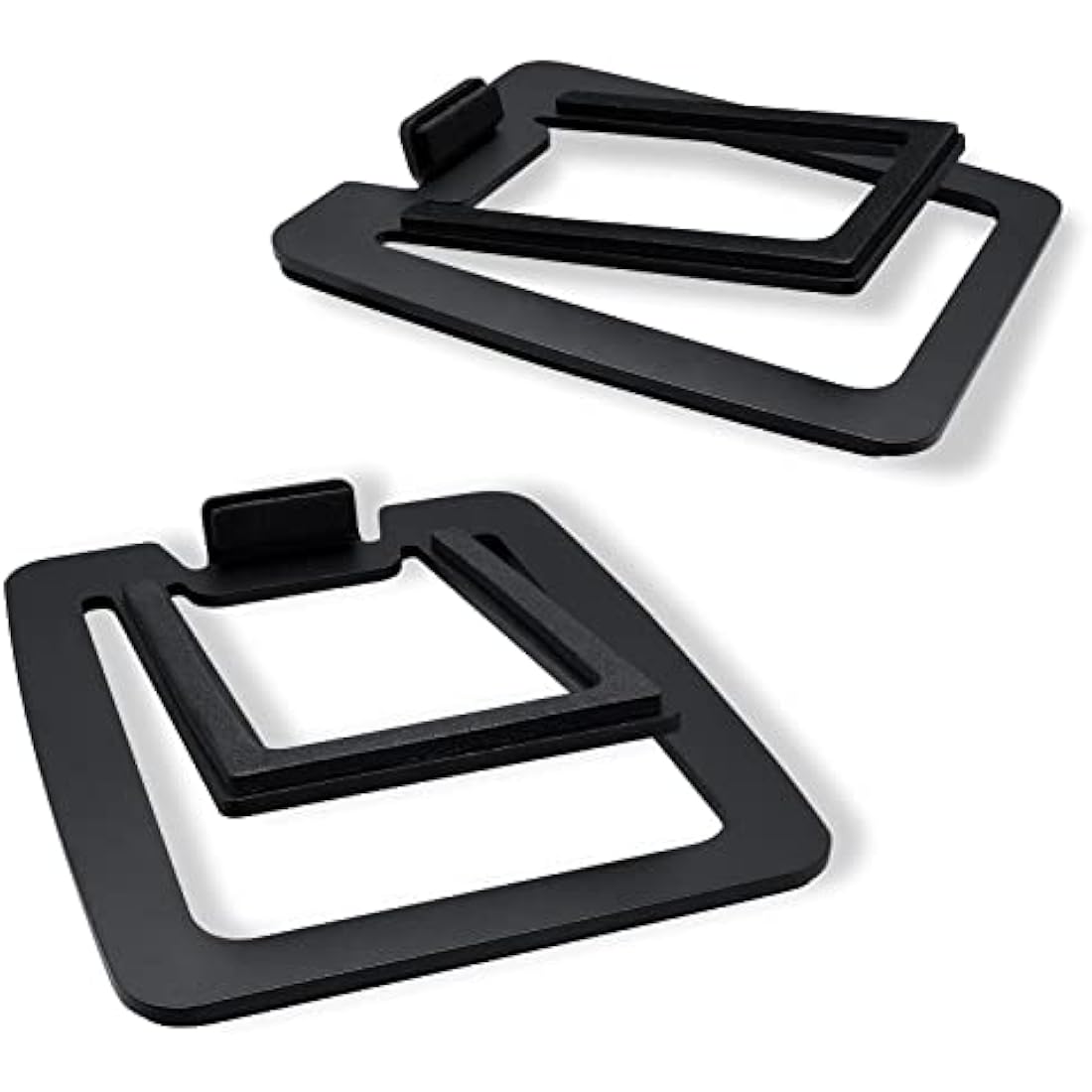 Sanyun SW601 15° Tilted Desk Speaker Stands for Compact 2''-3'' Computer PC Bookshelf Monitor Speakers, Steel Metal Base & Damping Foam Padding (Pair, Black)