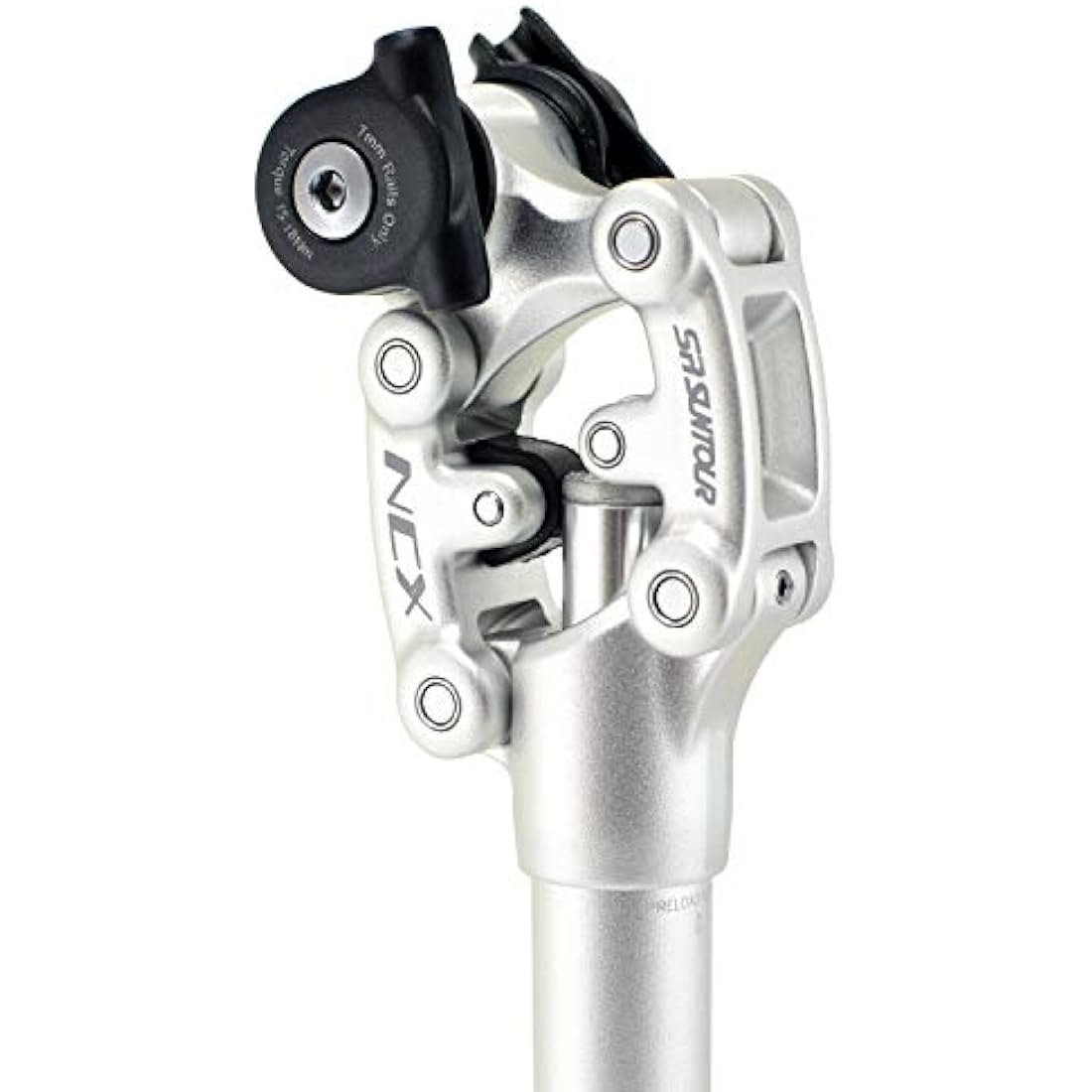 SR Suntour SP12 NCX Suspension Seat Post, Silver, 31.6x400mm, Mountain Bike, Internal Coil w/ Preload Adjust