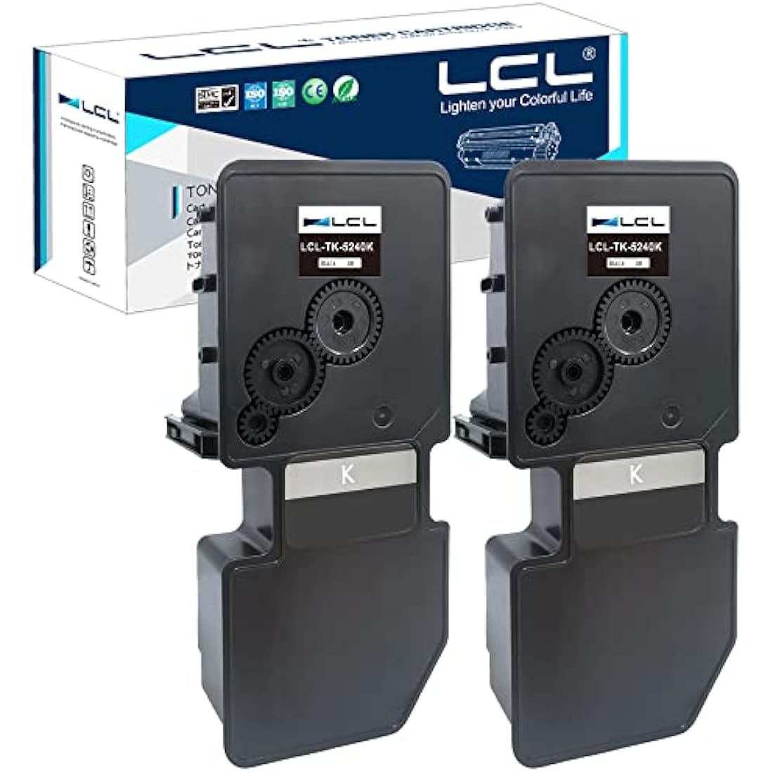 LCL Compatible Toner Cartridge TK5240 TK-5240 TK-5240K 1T02R70NL0 (2 Black) Replacement for Kyocera ECOSYS M5526 M5526cdw M5526cdn P5026 P5026cdn P5026cdw