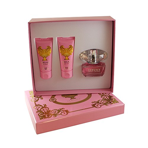 Versace Bright Crystal Gift Set 50ml EDT + 50ml Shower Gel + 50ml Body Lotion Women's Fragrance