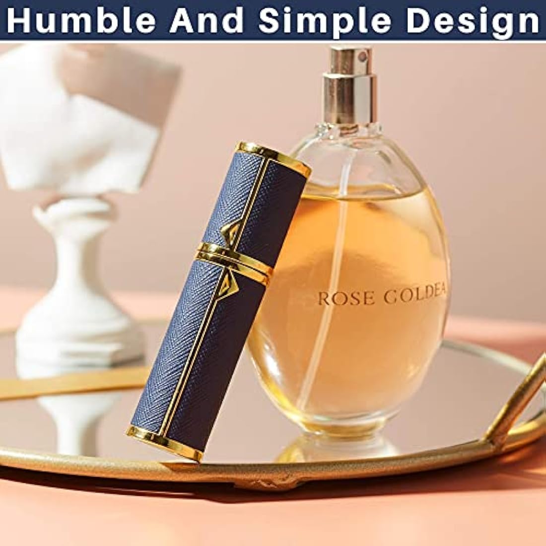 BRARIOS Refillable Portable Mini Perfume Atomiser for Travel, 5ml Luxury Empty Leakproof Pump Perfume Spray bottle Atomiser for Man and Woman (Blue(GD))