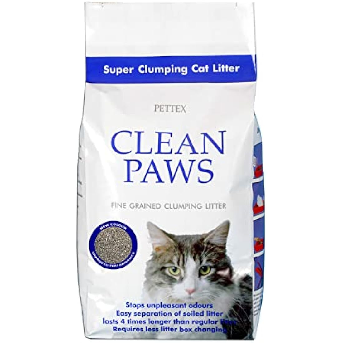 Pettex Clean Paws Super Clumping Ultra Cat Litter 15 kg, clear