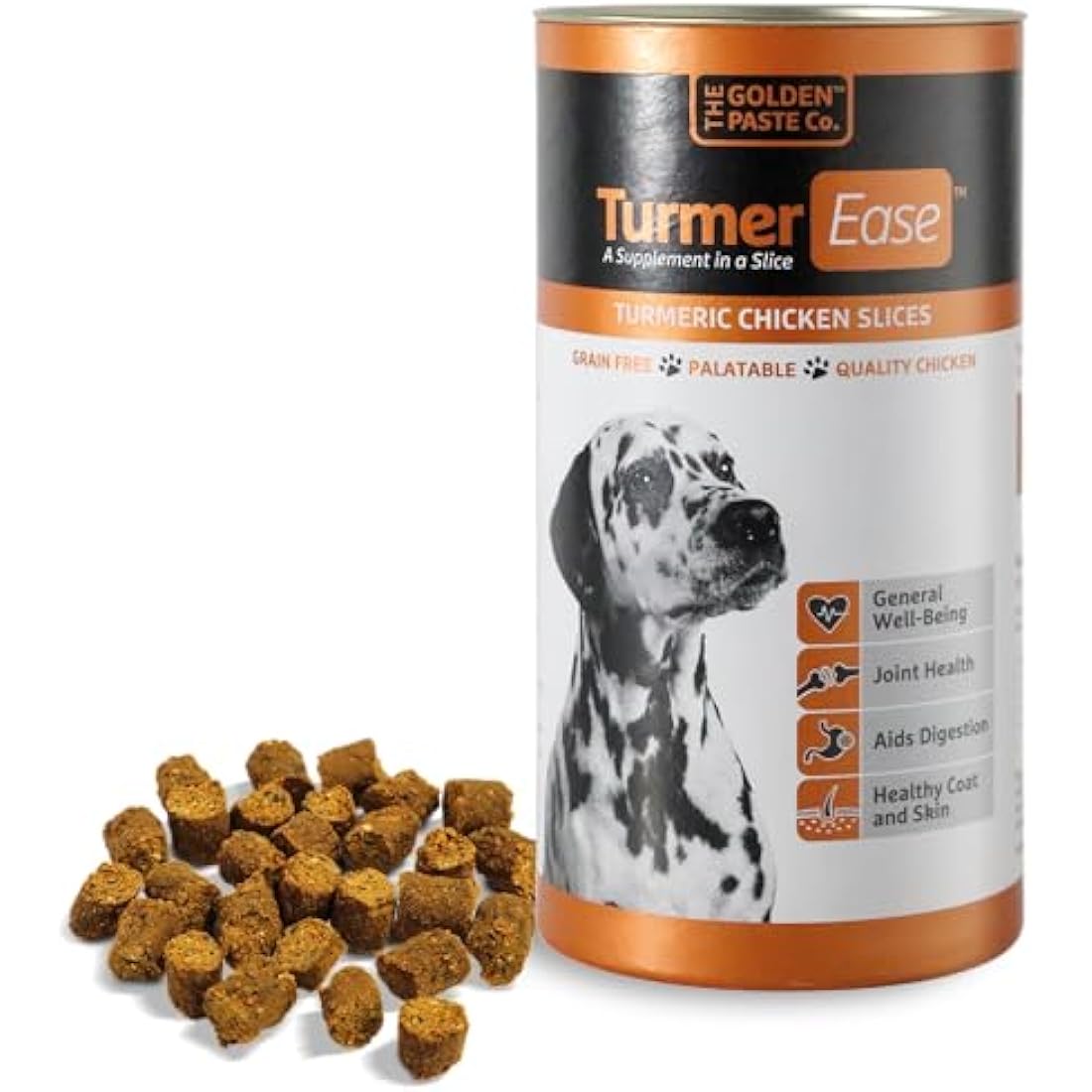 The Golden Paste Company TurmerEase Chicken & Turmeric Joint Supplements for Dogs & Cats - Health, Mobility & Digestion Support - Natural Grain Free Dog Treats - Pet Joint Care, Wellness & Digestion