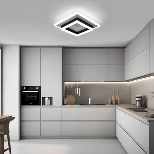 Comely Modern LED Ceiling Lights, 30W 3300LM Super Bright Square LED Ceiling Light, Acrylic Ceiling Lamp for Living Room Kitchen Bedroom Hallway Balcony, Cool Light 6500K