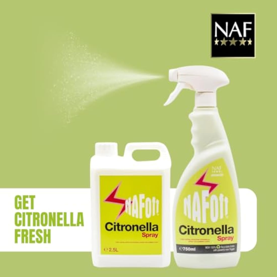 NAF Off Citronella Spray – 750ml Natural Summer Spray for Horses – Long-Lasting Summer Protection with Citronella Oil