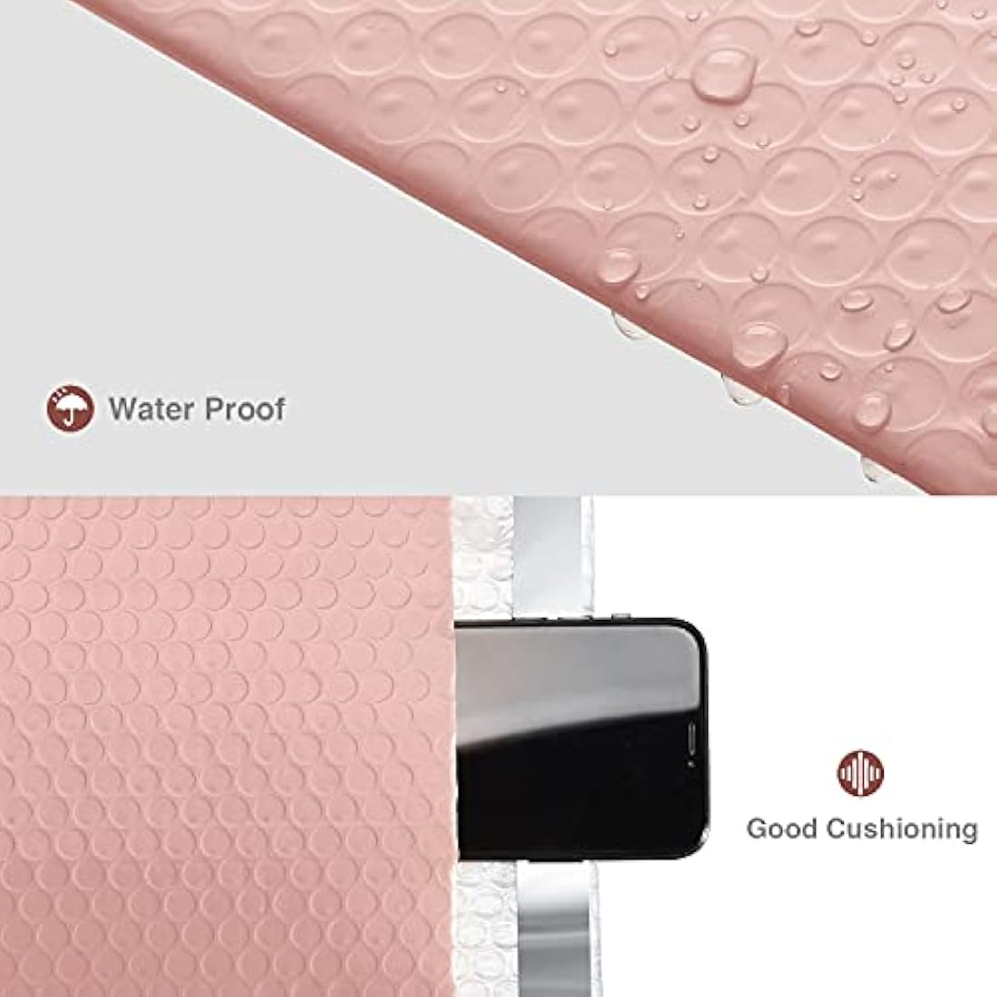 Switory 25Pcs Padded Envelopes, 15.3x22.9cm Bubble Mailers with Easy Tear Strip Peel and Seal Mailer Bags Postal Wrap Envelope Cushioned Protective Packaging, Pale Pink (Inside Size: 15.3x22.9)