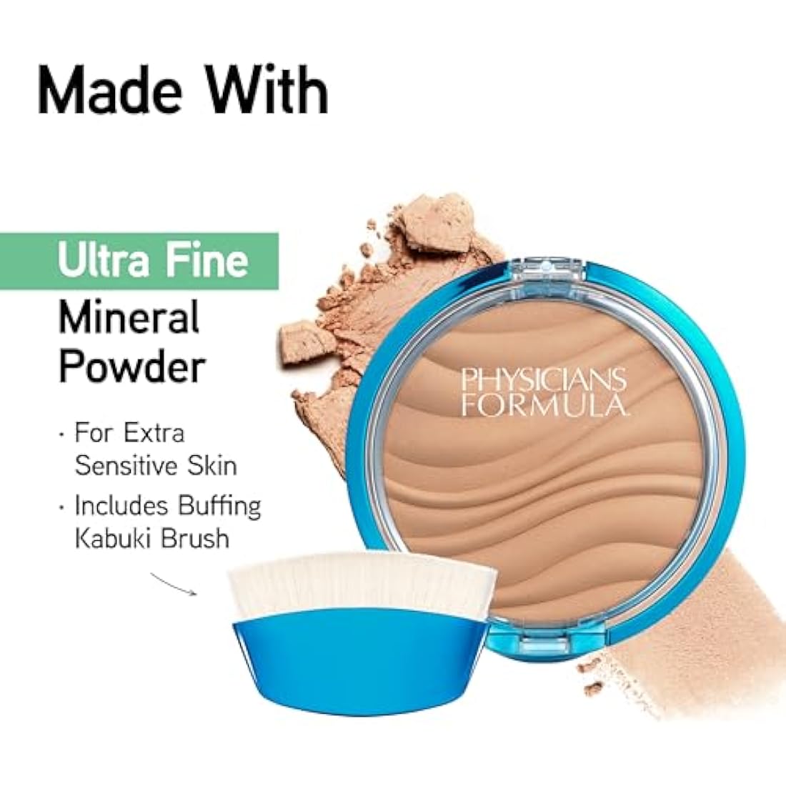 Physicians Formula Mineral Wear Talc-Free Mineral Airbrushing Pressed Powder SPF 30 - Talc-Free Mineral Airbrushing Powder, Beige, 1 Pack 7.5 g