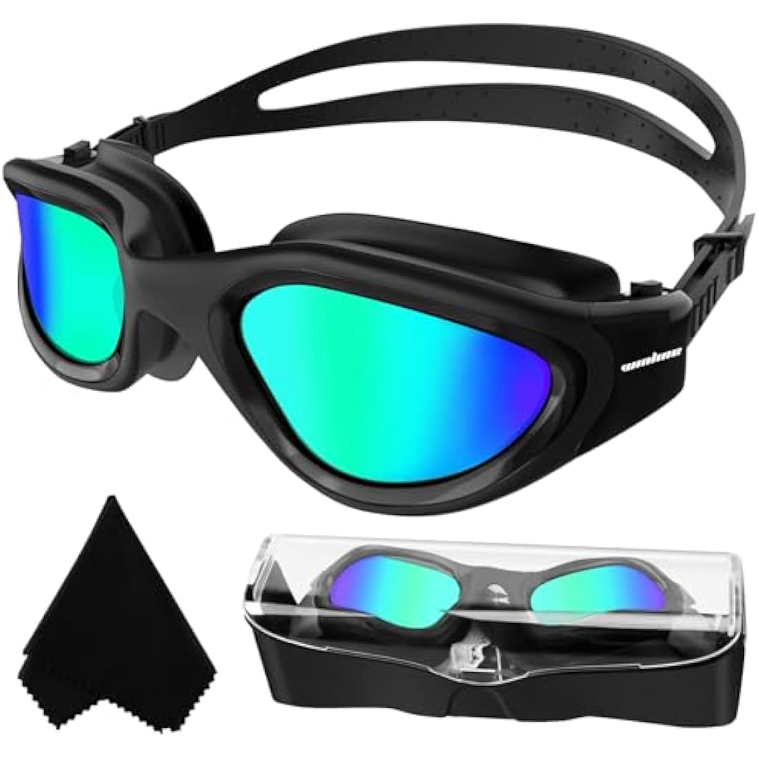 Adult Swimming Goggles,Polarized Open Water Goggles Swimming Anti Fog UV Protection No Leakage Clear Vision Easy to Adjust for Adults Men Women Teenagers