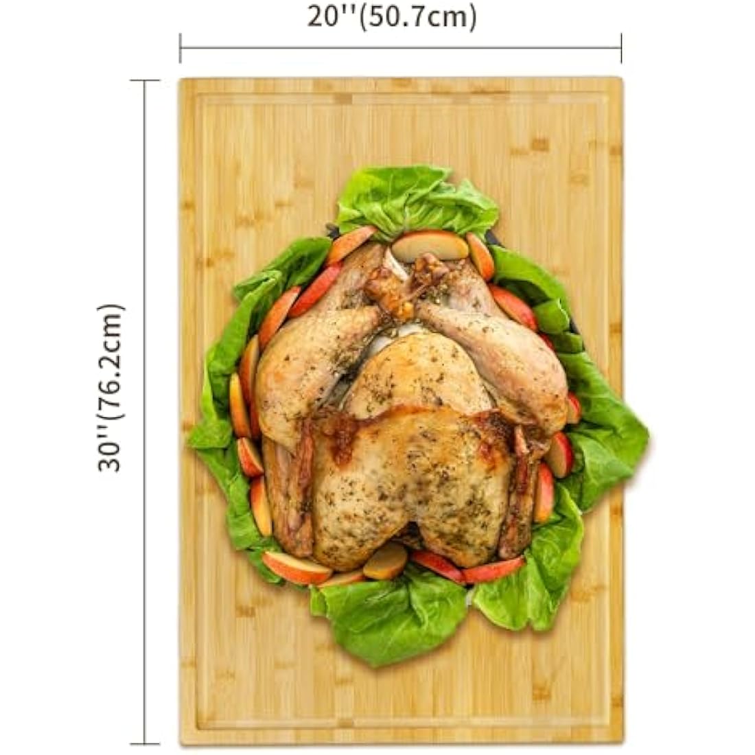 Utoplike Extra Large Bamboo Cutting Board(76.2 x 50.7 x 2.5 cm), XXXL Wooden Chopping Boards for Kitchen, Big Butcher Block Board with Handle and Juice Grooves