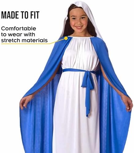 Morph Virgin Mary Costume for Kids - Nativity Dress for Girls - Religious Christmas Costume for Holiday Celebrations