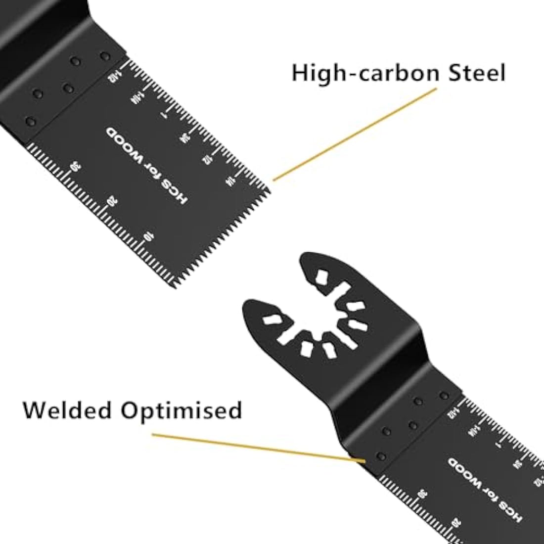 Meff-Mluk 100Pcs Oscillating Tool Blades Professional Universal Oscillating Saw Blades Wood Multitool Blades Compatible with Dewalt, Milwaukee, Makita, Ryobi, Rockwell, Bosch