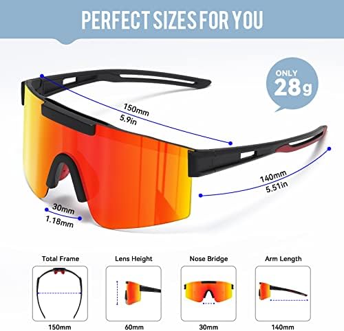 konqkin Cycling Glasses-Sports-Sunglasses-Mens-Womens-Polarised Sun Glasses UV400 Protection Ski Goggles Outdoor Bicycle Motorbike Driving Fishing Hiking Include 30 Colors
