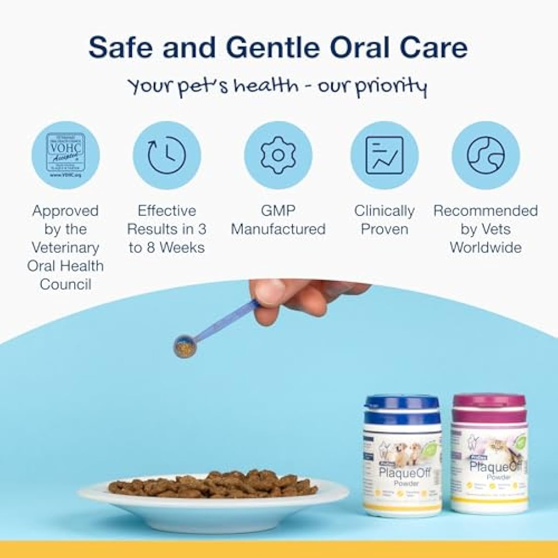 ProDen PlaqueOff Powder for Dogs & Cats, Tartar & Bad Breath Remover 100% Natural Teeth Cleaner and Plaque Remover 60 g