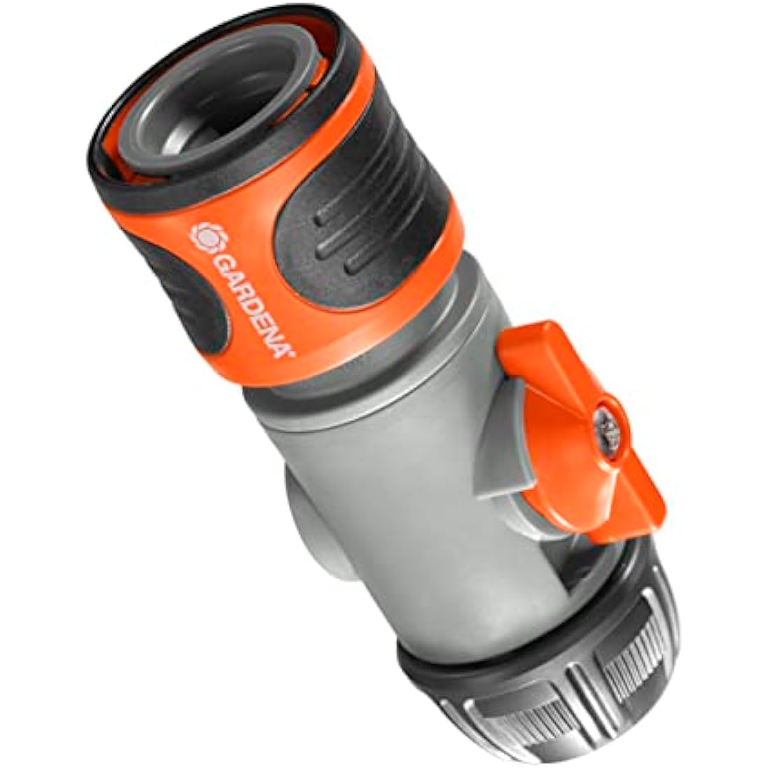 Gardena Hose Connector with Control Valve: Connection Piece to Change Accessories, Especially with high Water Pressure, Control and Block Water Flow, Used at The end of The Hose, Packaged (2942-20)