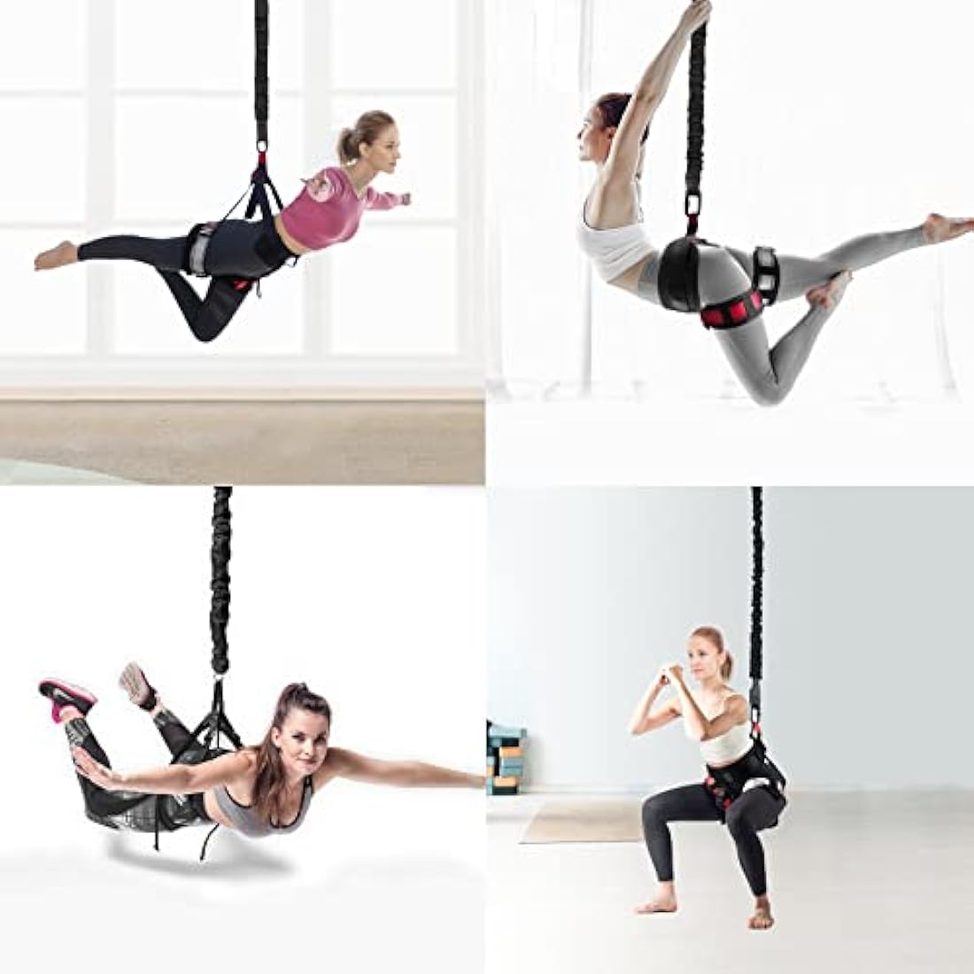 DASKING Heavy Bungee Resistance Band Set grawyti Yoga Bungee Cord Resistance Belt Set 4D Bungee Dance Rope Workout Fitness Home Gym Professional Training Equipment