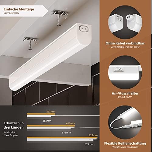 Parlat LED Under-Cabinet luminaires Rigel, 57.3cm Each, 880lm Each, White, Set of 2, BS