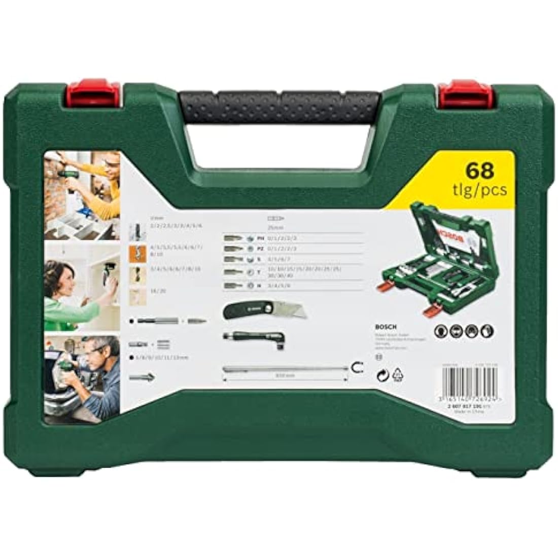 Bosch 68 pcs. Titanium Drill and Screwdriver Bit Set V-Line (for Wood, Masonry and Metal, Accessories Drills and Screwdrivers)