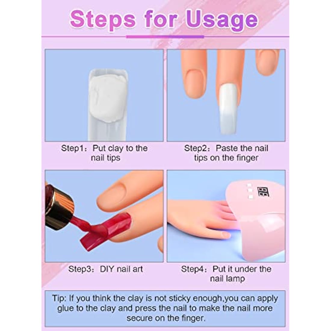 Deciniee Practice Hand for Acrylic Nails: Silicone Nail Practice Hand - 200 Pcs Nail Tips Professional Nail Hand Practice Model - Flexible Fake Hand Nail Art Hand Tools for DIY Nail Manicure